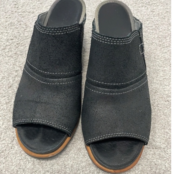 Sorel Wedge Sandal Black 8 - Picture 2 of 6